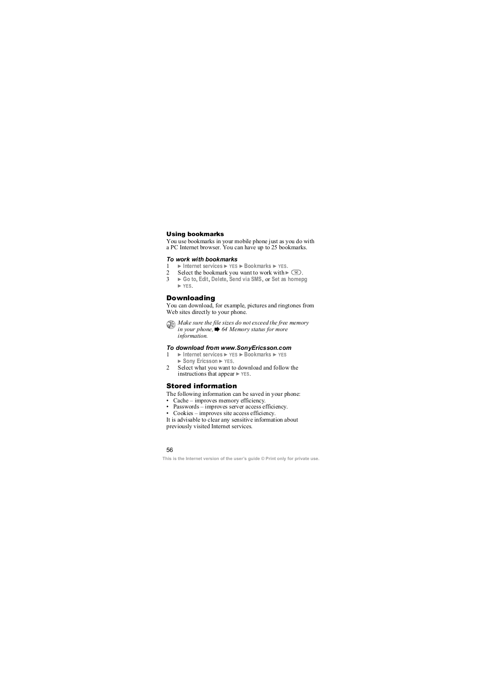 Sony Ericsson J200i User Manual | Page 57 / 81