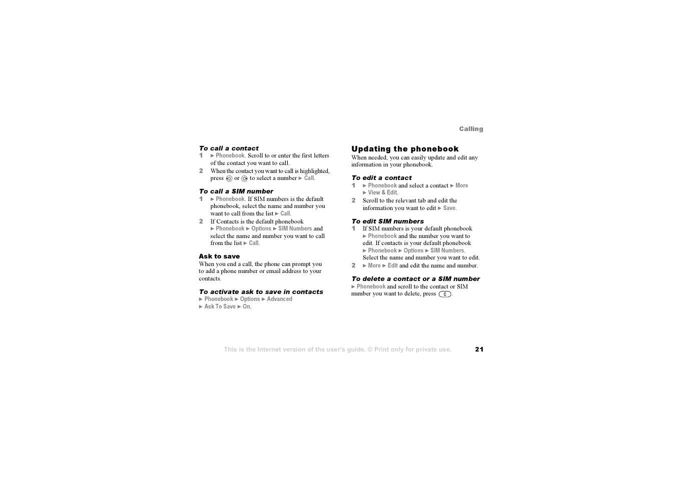 Sony Ericsson K700i User Manual | Page 21 / 97