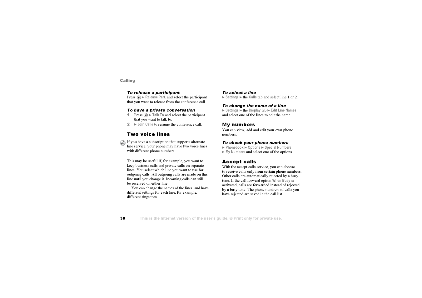 Sony Ericsson K700i User Manual | Page 30 / 97