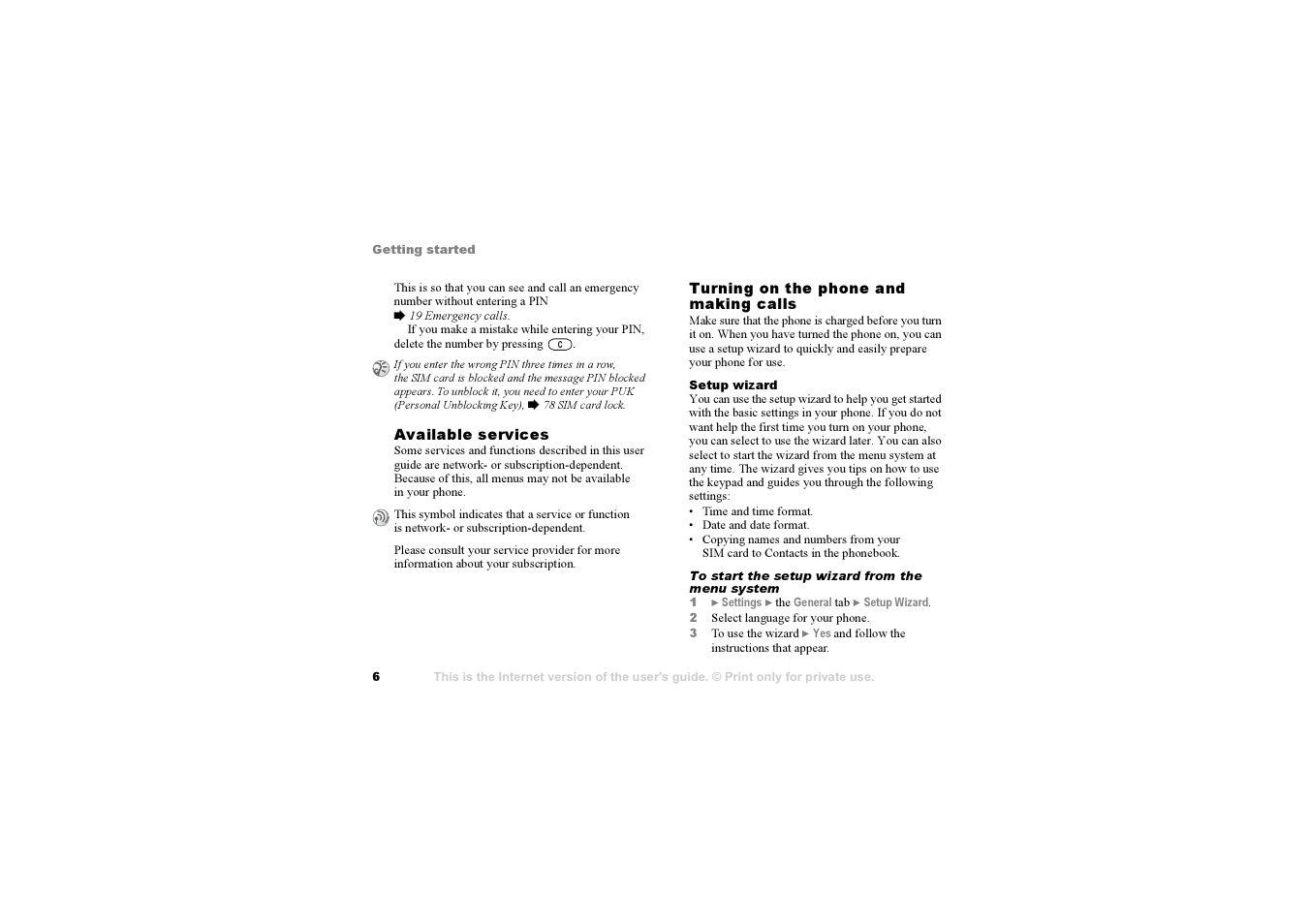 6 available services | Sony Ericsson K700i User Manual | Page 6 / 97