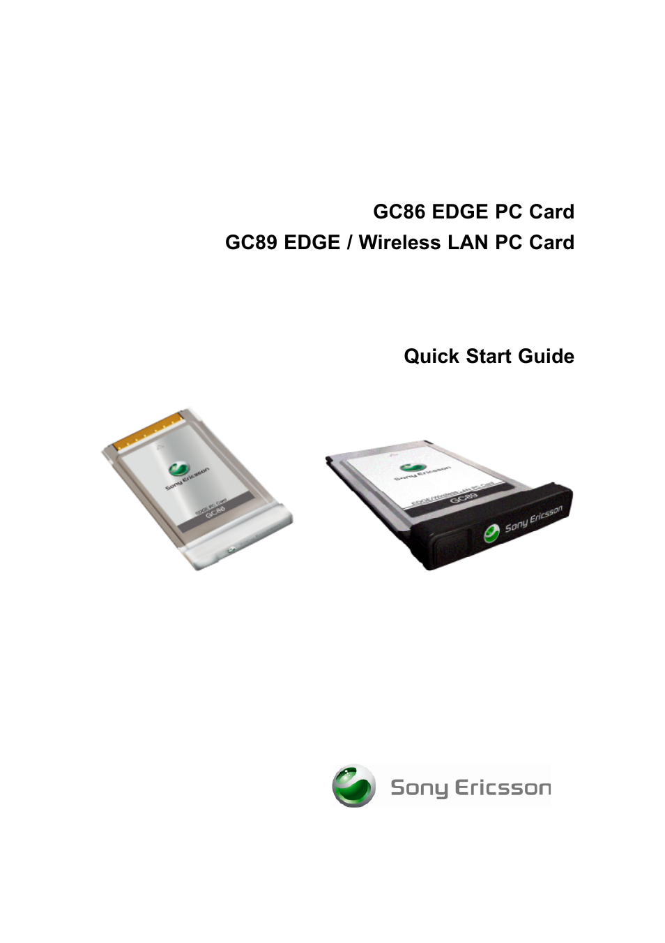 Sony Ericsson GC86 User Manual | 2 pages