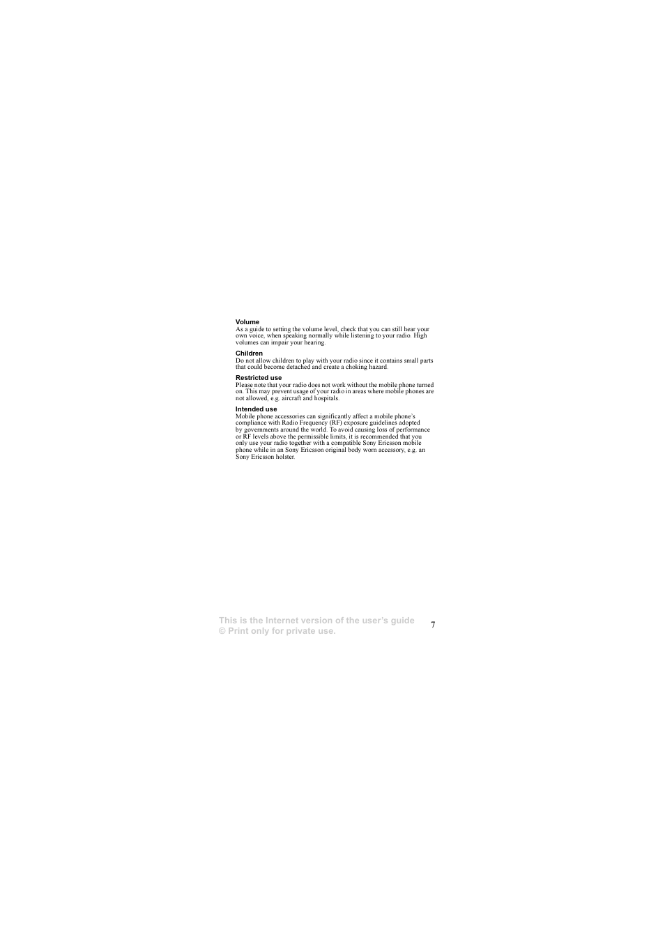 Sony Ericsson HPR-20 User Manual | Page 7 / 29