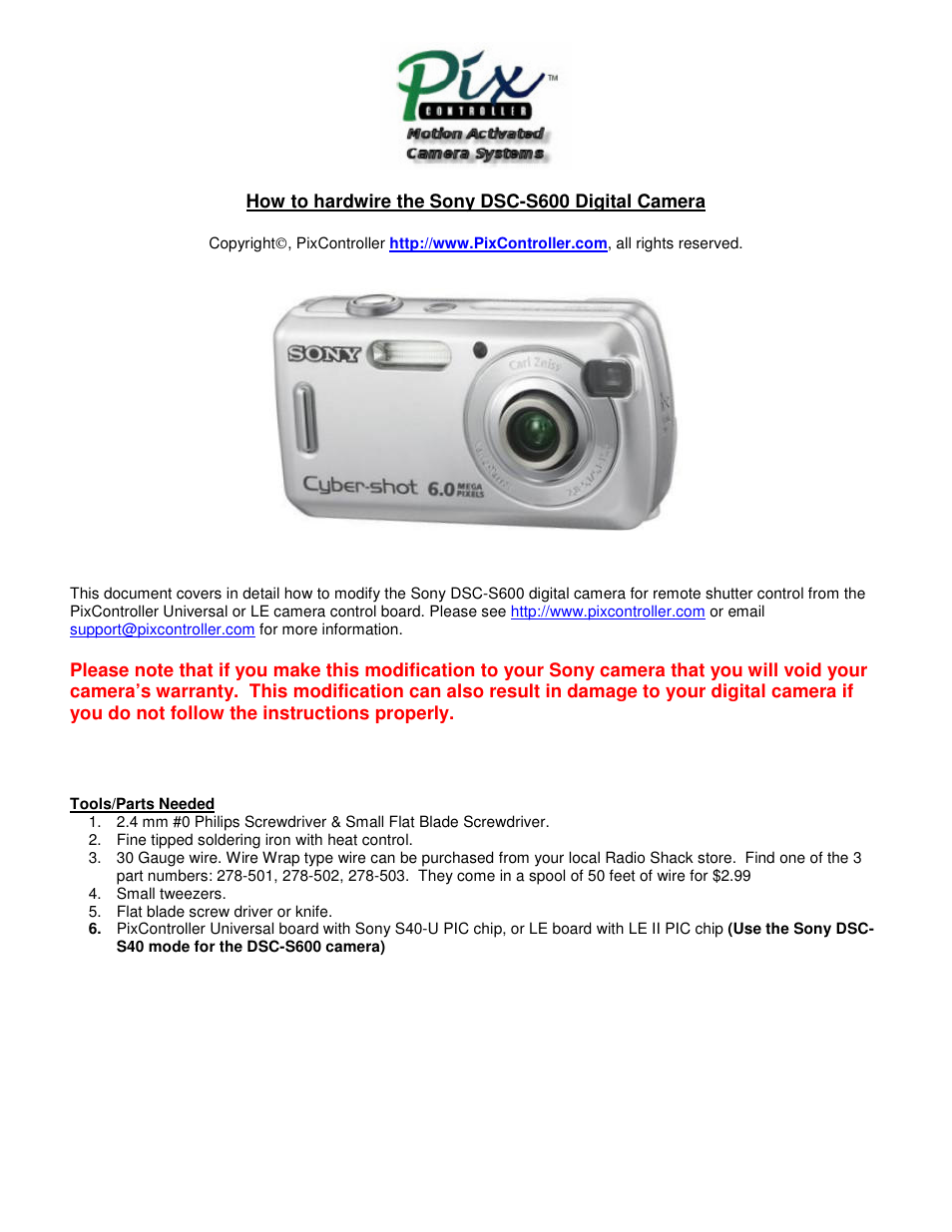 Sony Ericsson DSC-S600 User Manual | 9 pages