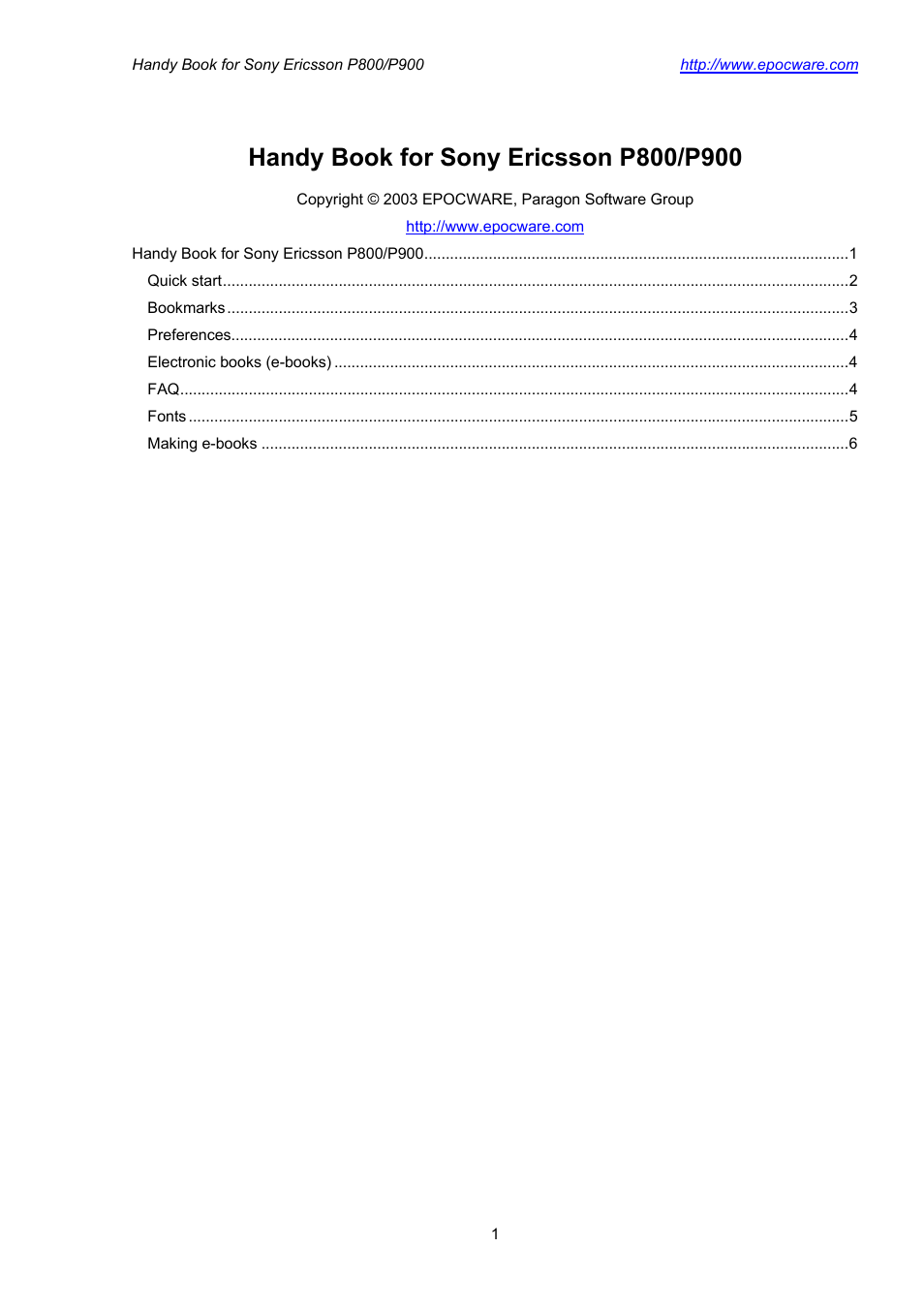 Sony Ericsson P800 User Manual | 10 pages