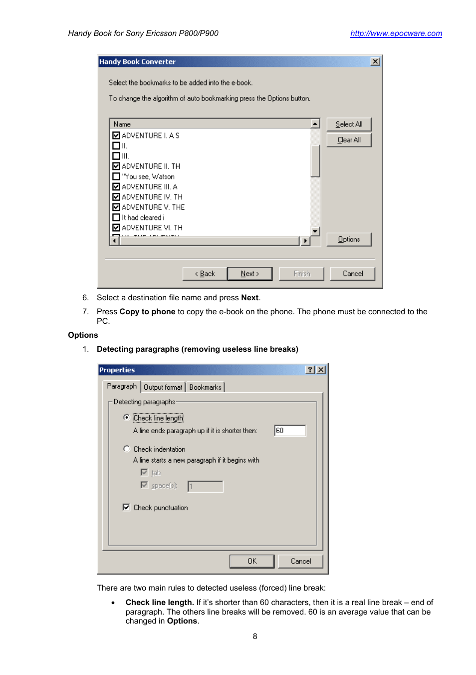 Sony Ericsson P800 User Manual | Page 8 / 10