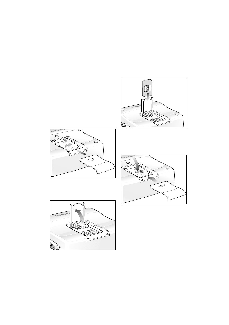 Sim card reader, Disconnect power to the gm29, Refit the cover panel | Sony Ericsson GM29 User Manual | Page 9 / 17