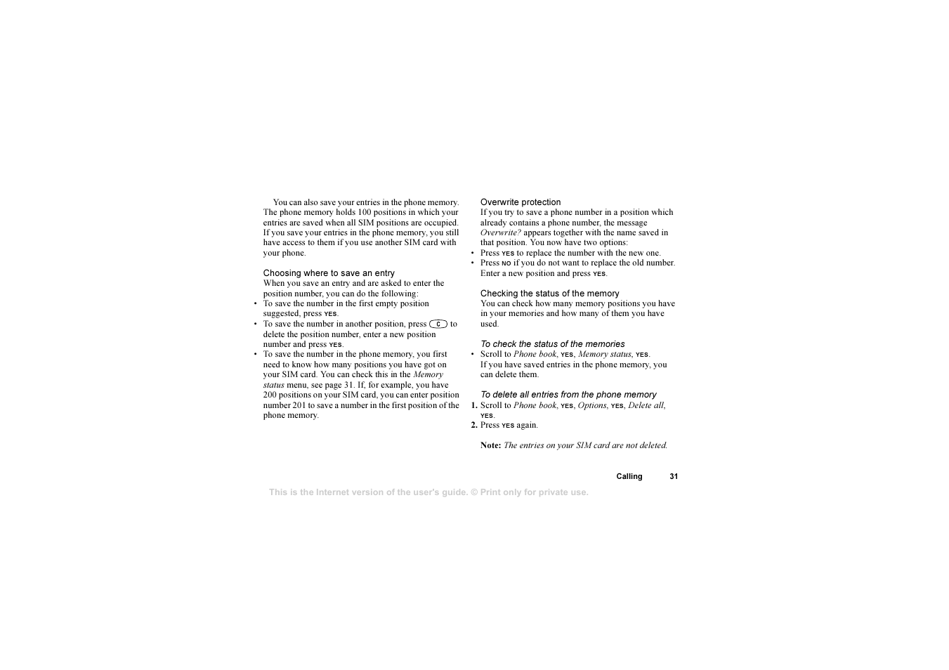 Sony Ericsson 1102101-BV User Manual | Page 31 / 68