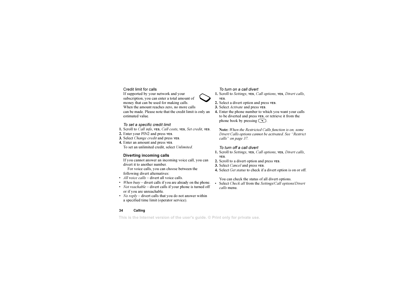 Sony Ericsson 1102101-BV User Manual | Page 34 / 68