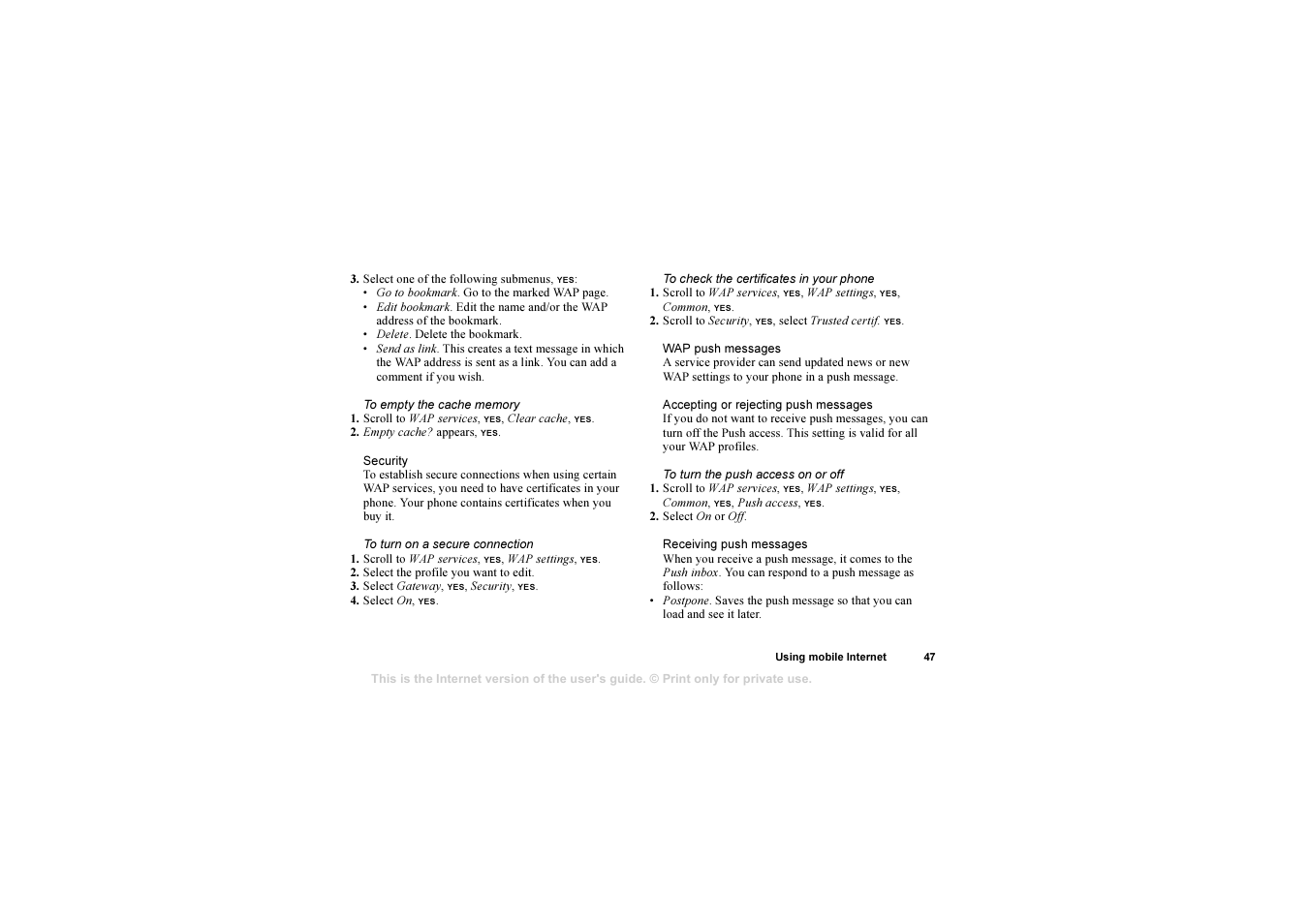 Sony Ericsson 1102101-BV User Manual | Page 47 / 68