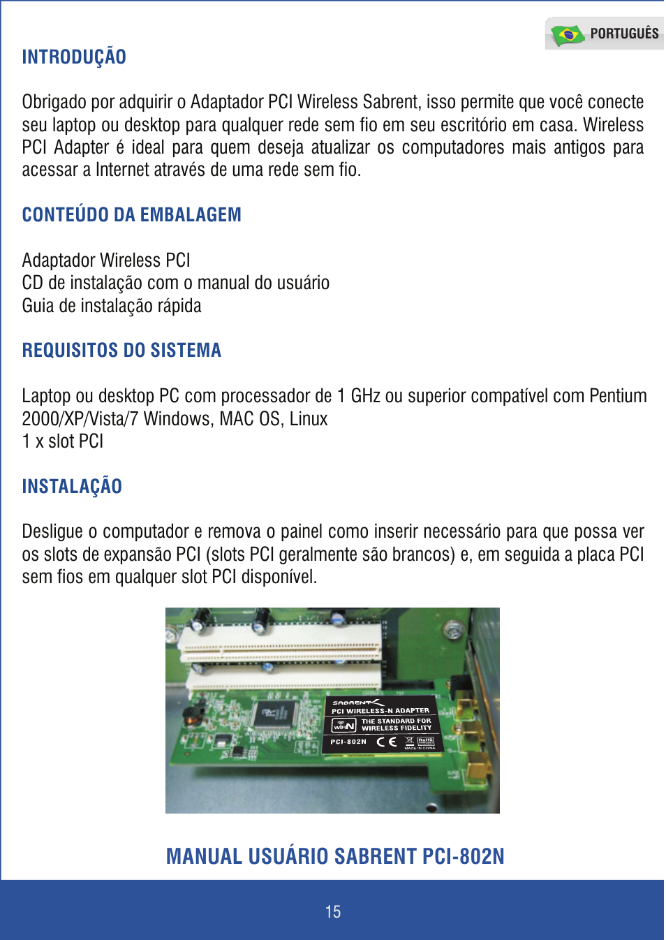 Manual usuário sabrent pci-802n | Sabrent PCI-802N User Manual | Page 16 / 23