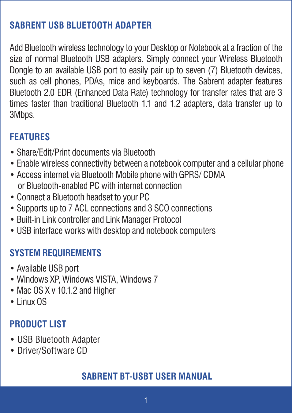 Sabrent Network Card User Manual | Page 2 / 12