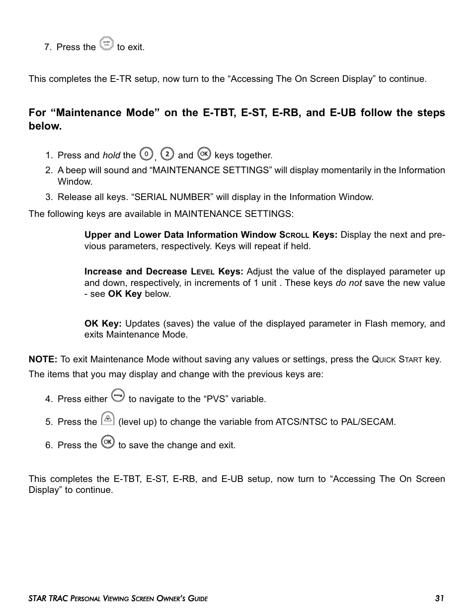 Star Trac E-TRi User Manual | Page 31 / 42