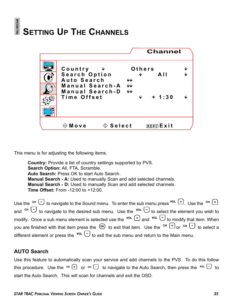 Etting, Hannels | Star Trac E-TRi User Manual | Page 35 / 42