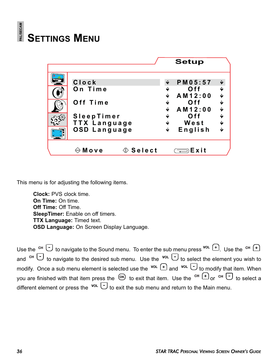 Ettings | Star Trac E-TRi User Manual | Page 36 / 42