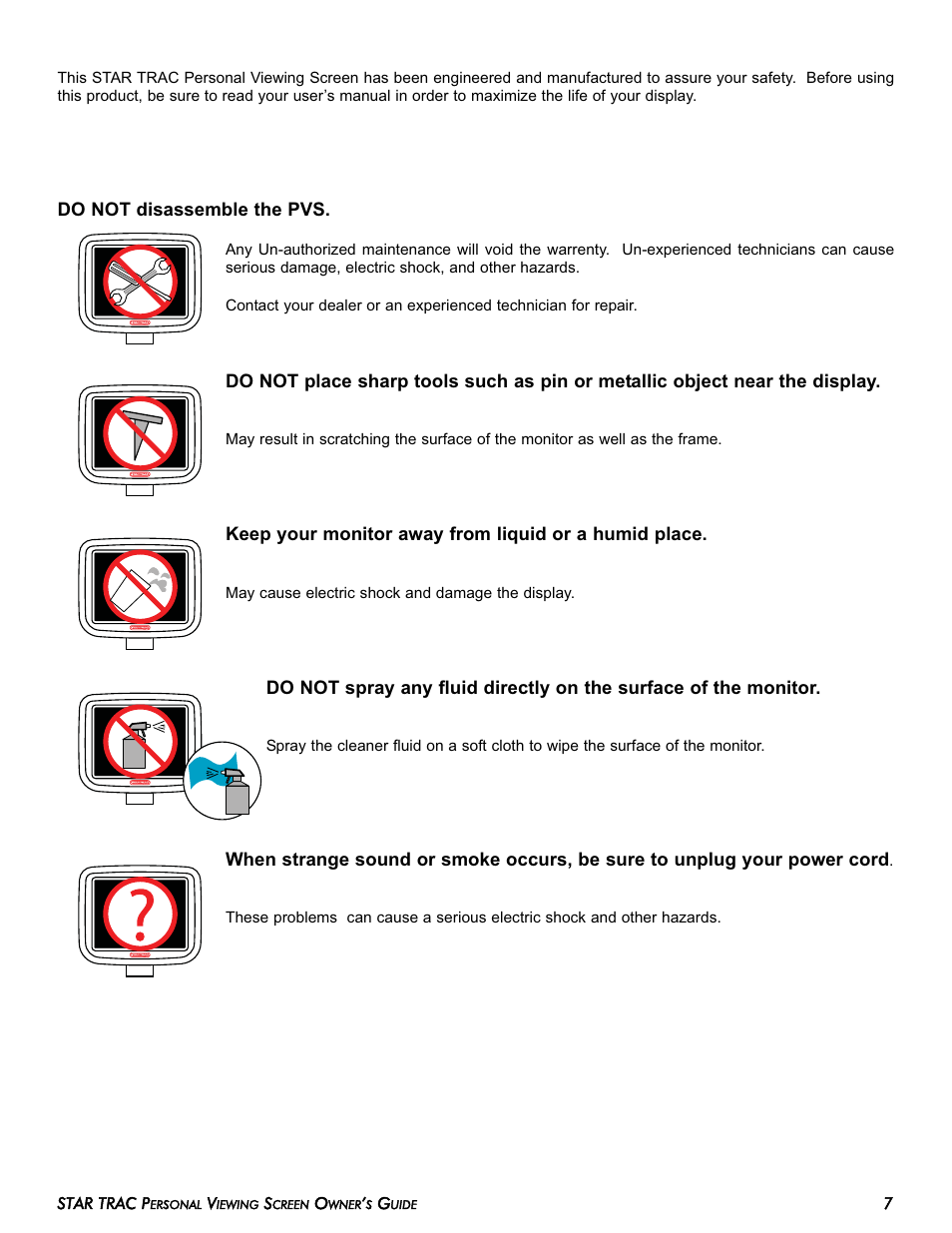 Star Trac E-TRi User Manual | Page 7 / 42