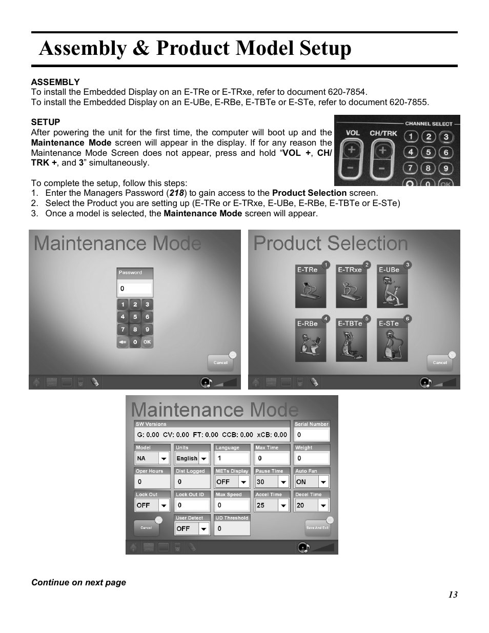 Assembly & product model setup | Star Trac E-TRXE User Manual | Page 13 / 42