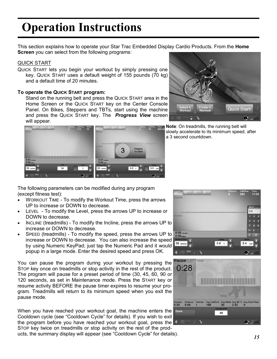 Operation instructions | Star Trac E-TRXE User Manual | Page 15 / 42