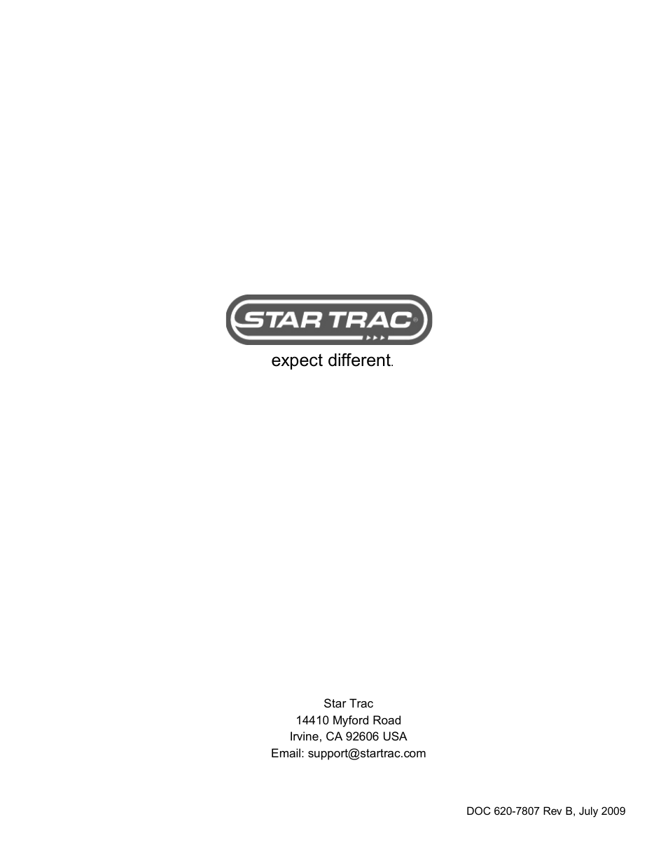 Expect different | Star Trac E-TRXE User Manual | Page 42 / 42