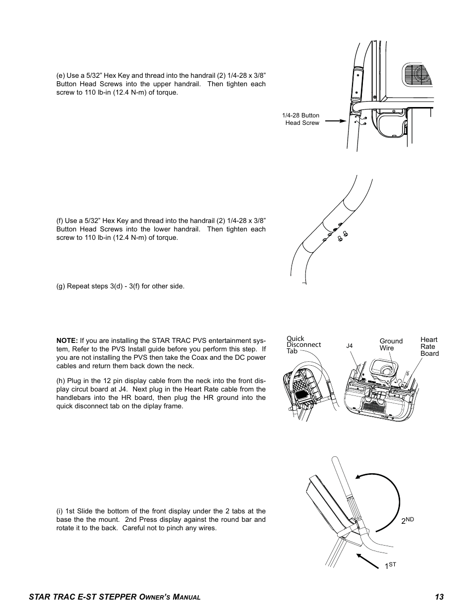 Star Trac E SERIES STEPPER E-ST User Manual | Page 13 / 30