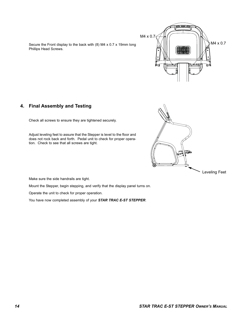 Star Trac E SERIES STEPPER E-ST User Manual | Page 14 / 30