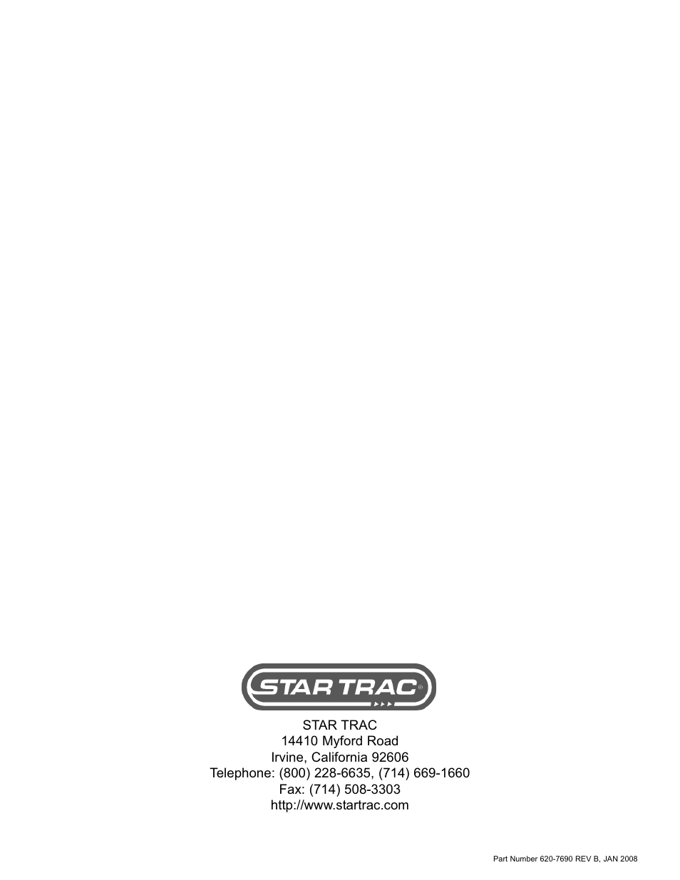 Star Trac E SERIES STEPPER E-ST User Manual | Page 30 / 30