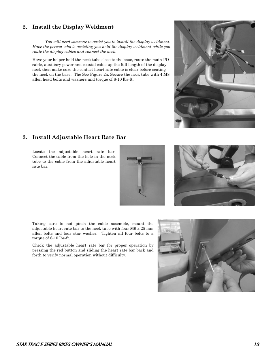 Star Trac E SERIES BIKES E- UB 8100 User Manual | Page 13 / 36