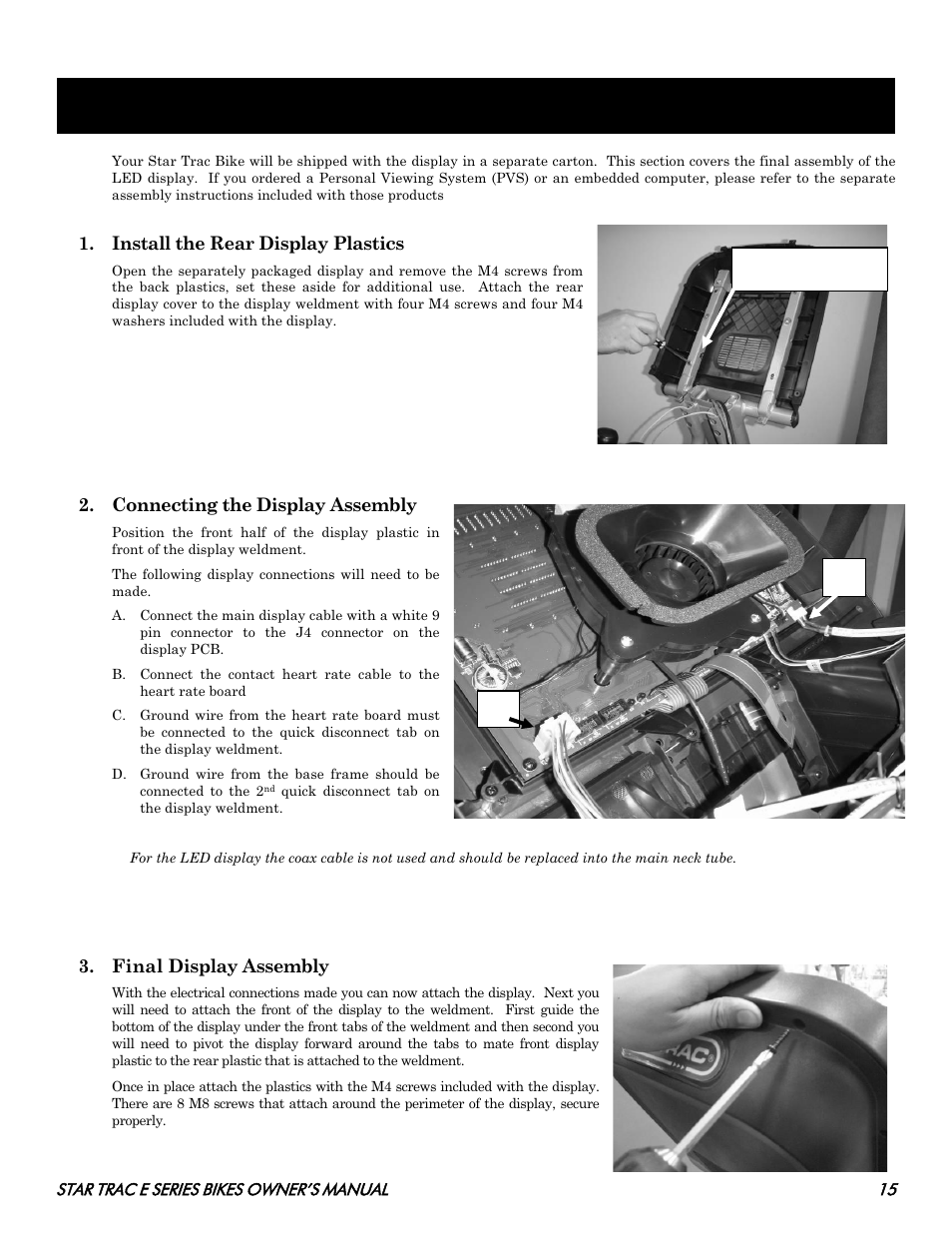 Led d, Ssembly, Isplay | Star Trac E SERIES BIKES E- UB 8100 User Manual | Page 15 / 36