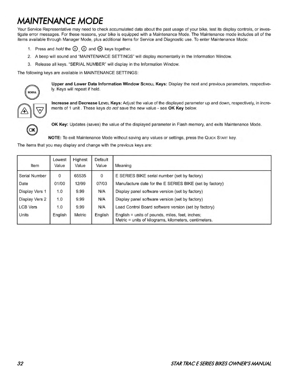 Star Trac E SERIES BIKES E- UB 8100 User Manual | Page 32 / 36