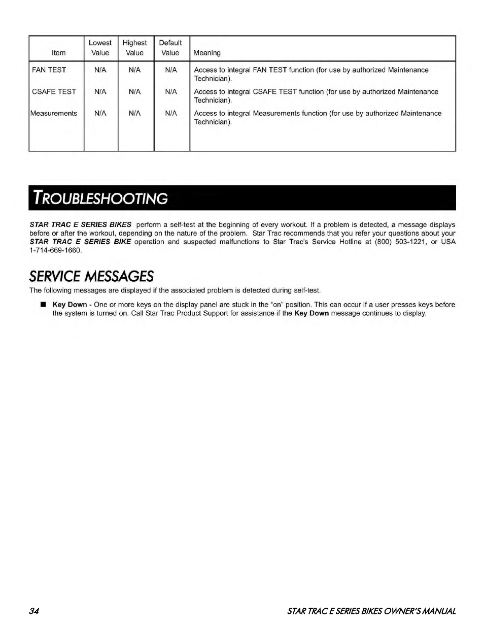 Star Trac E SERIES BIKES E- UB 8100 User Manual | Page 34 / 36