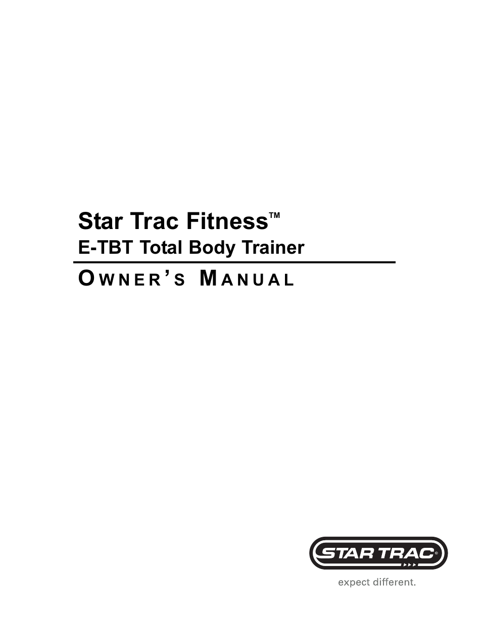 Star Trac E-TBT User Manual | 30 pages