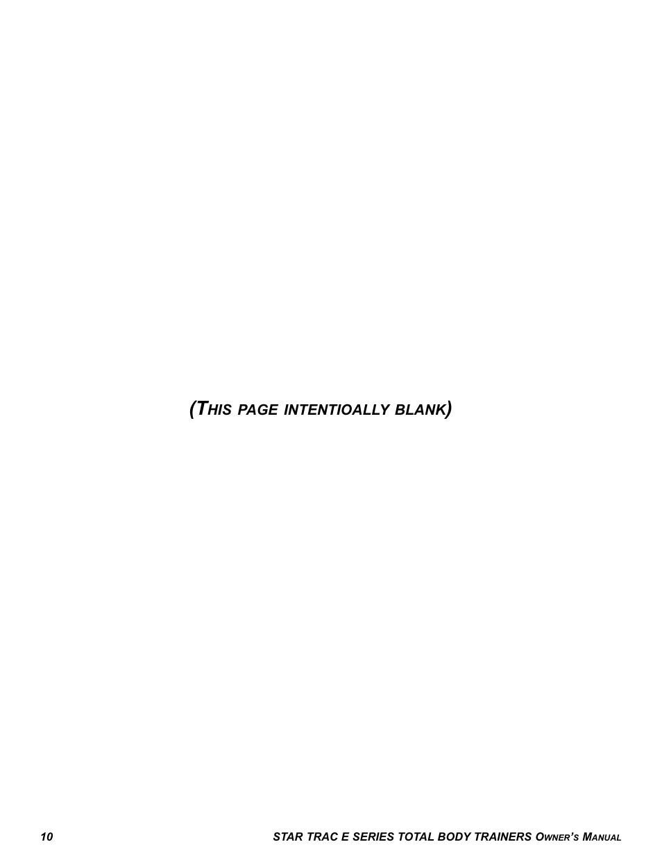Star Trac E-TBT User Manual | Page 10 / 30
