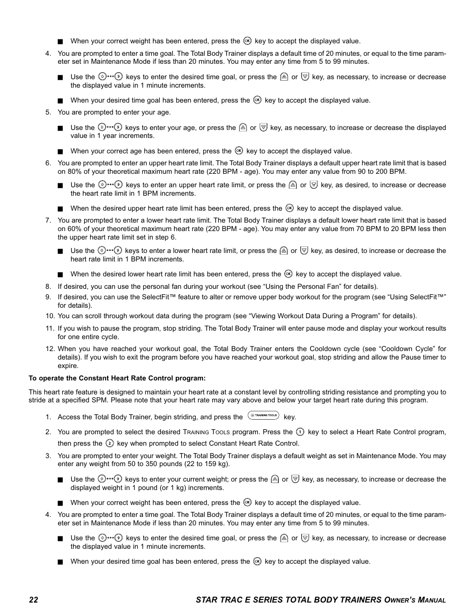 Star Trac E-TBT User Manual | Page 22 / 30