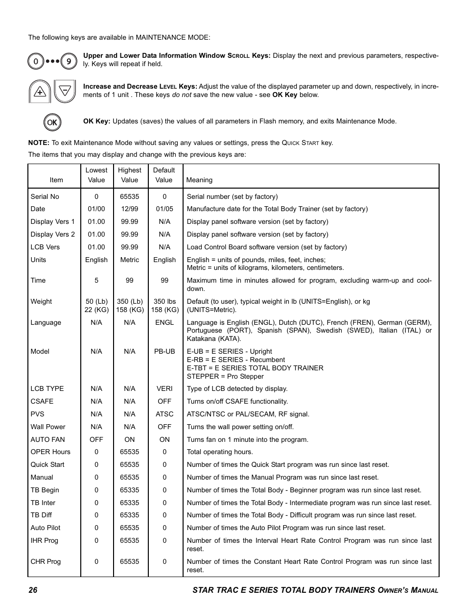 Star Trac E-TBT User Manual | Page 26 / 30