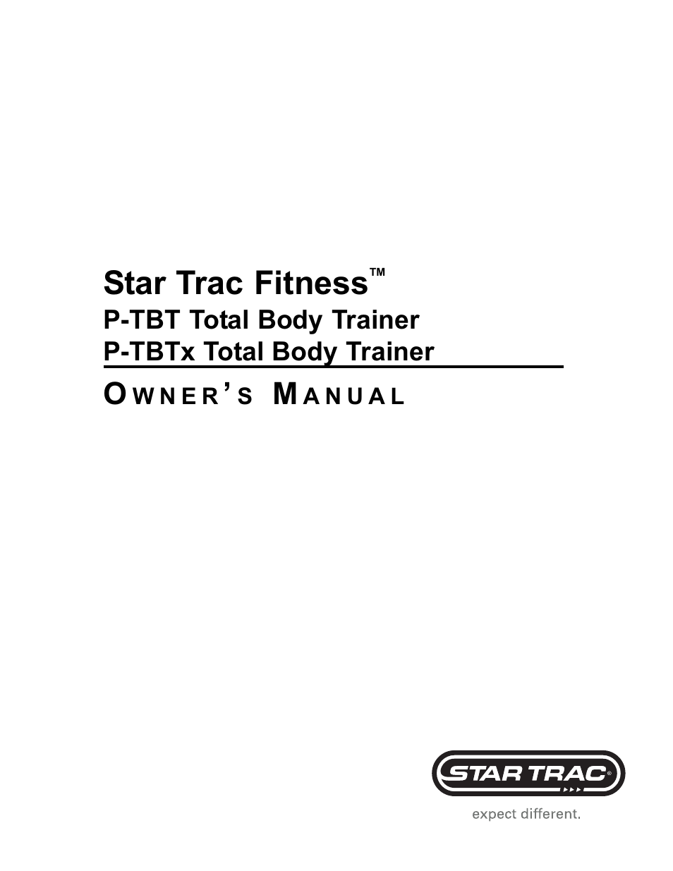 Star Trac P-TBT User Manual | 30 pages