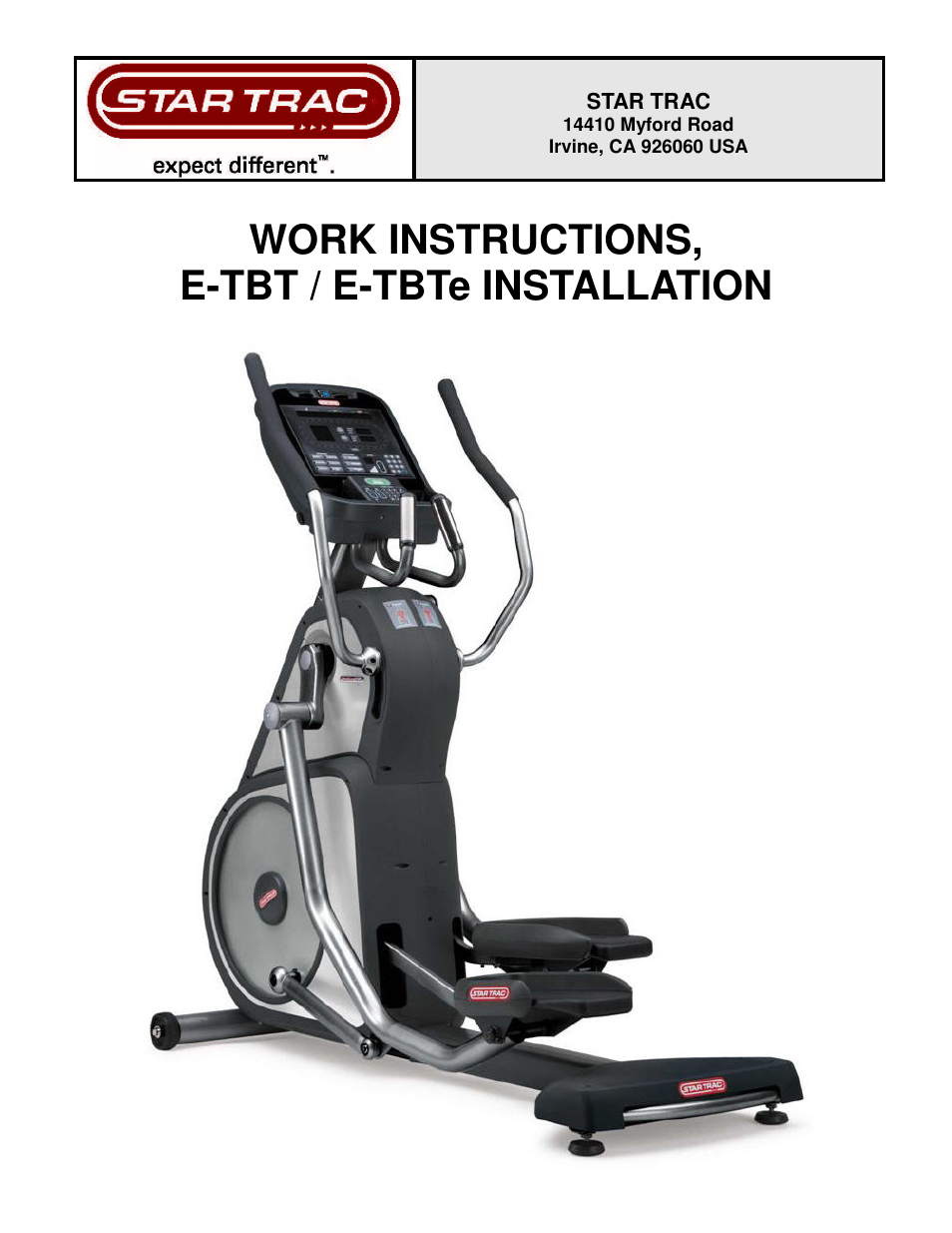 Star Trac E-TBTe User Manual | 53 pages