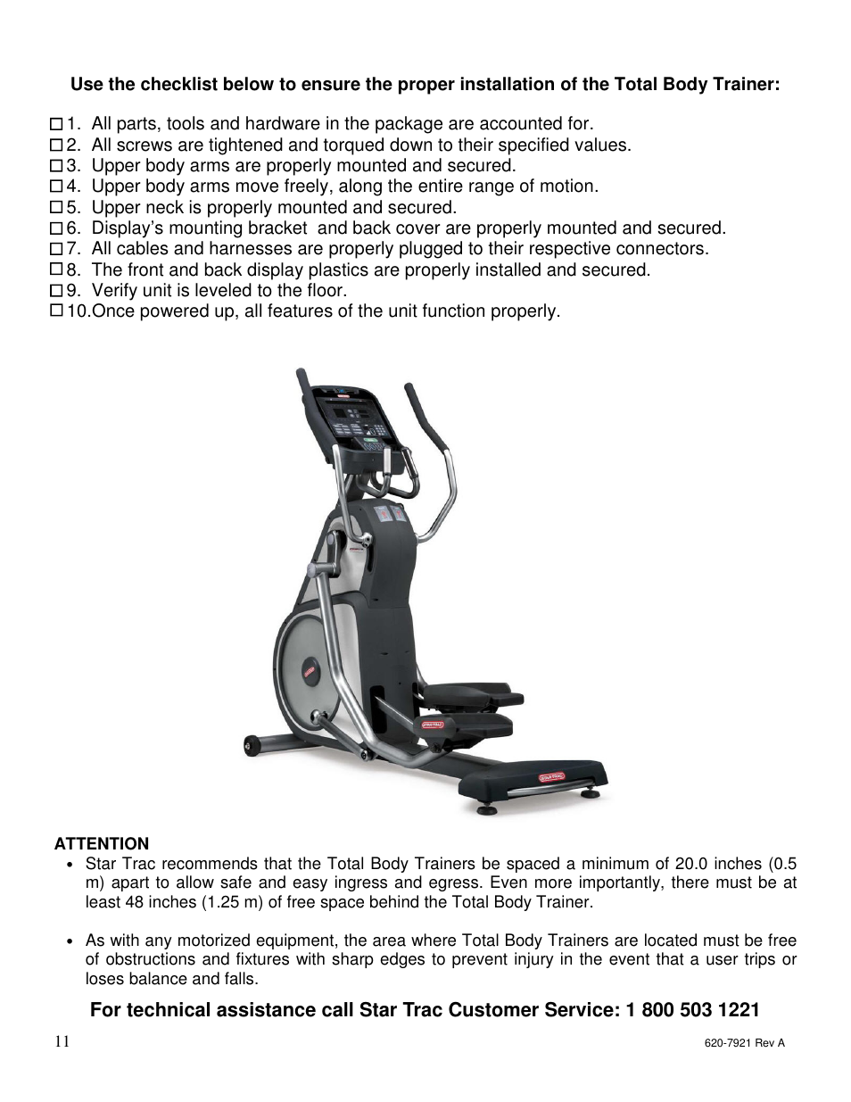 Star Trac E-TBTe User Manual | Page 10 / 53