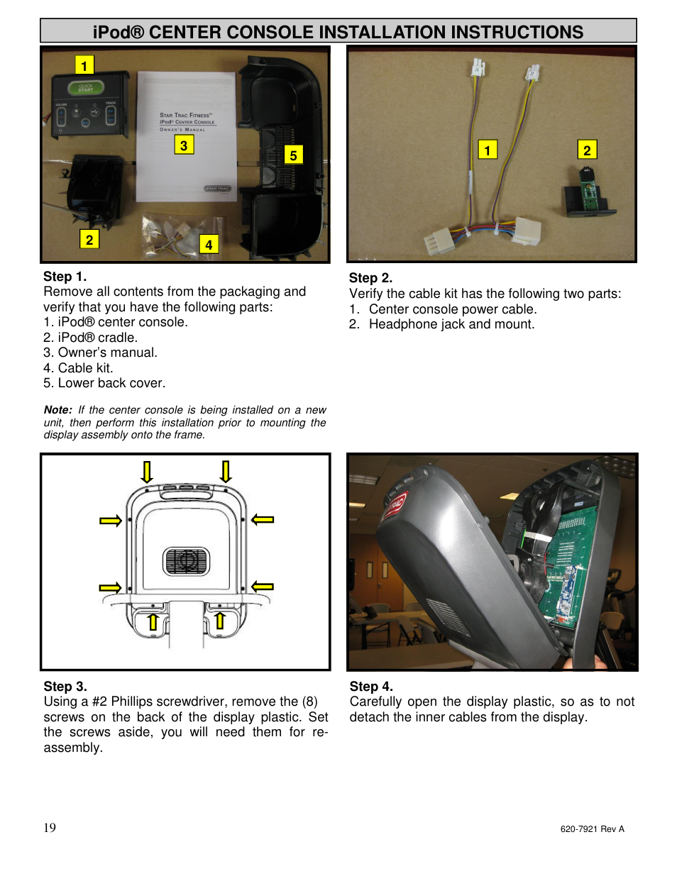 Ipod® center console installation instructions | Star Trac E-TBTe User Manual | Page 18 / 53