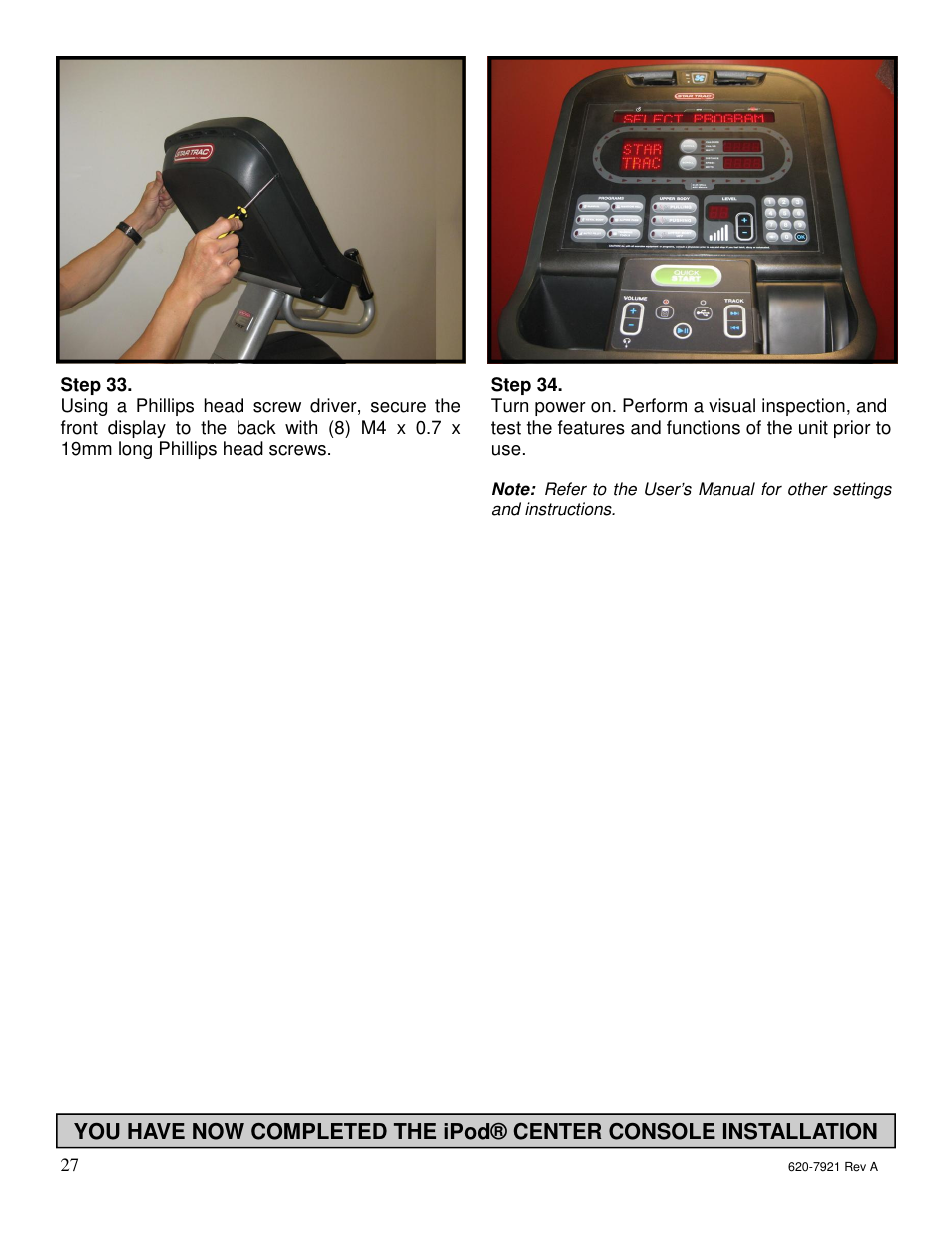 Star Trac E-TBTe User Manual | Page 26 / 53