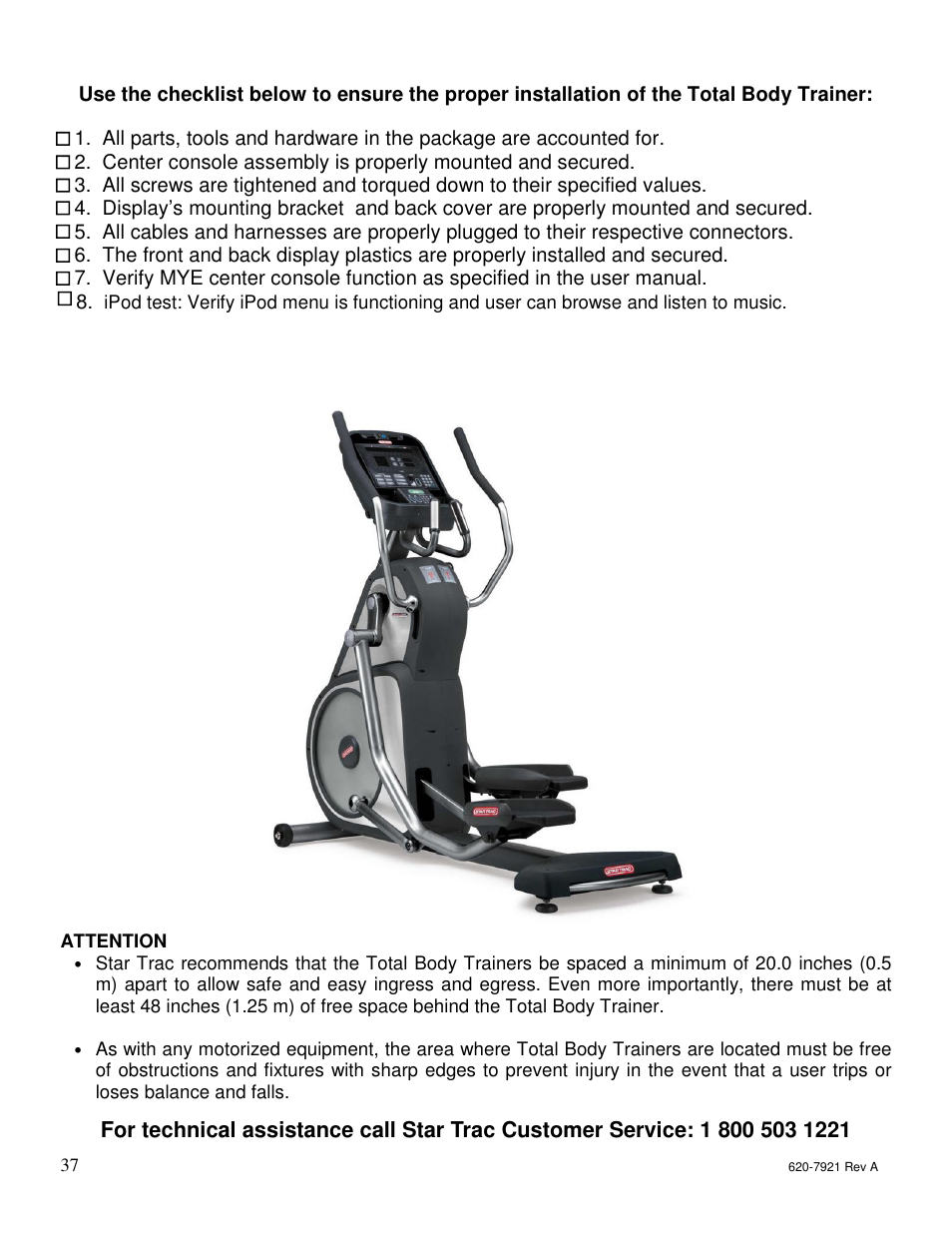 Star Trac E-TBTe User Manual | Page 36 / 53