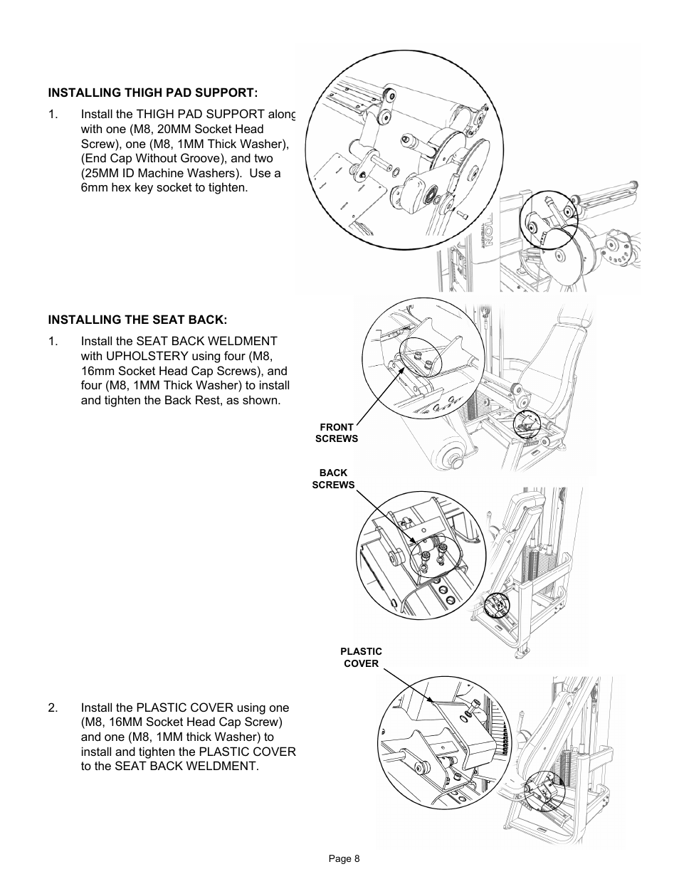 Star Trac LEG CURL IP-S1315 User Manual | Page 8 / 14