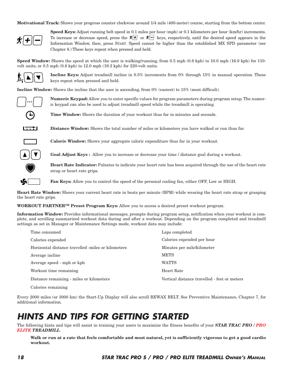 Hints and tips for getting started | Star Trac Pro S User Manual | Page 20 / 60