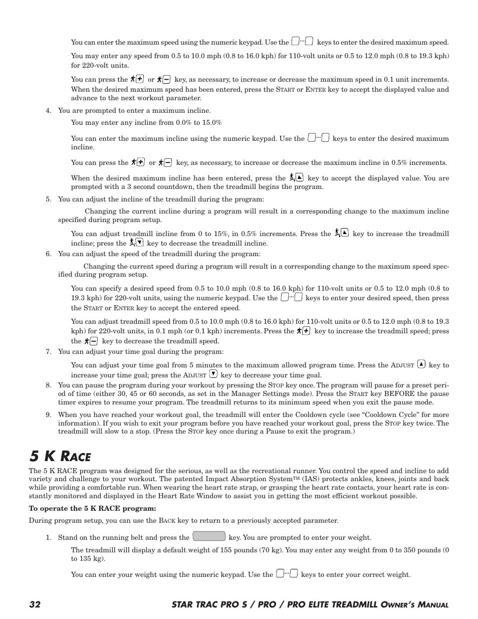 5 k r | Star Trac Pro S User Manual | Page 34 / 60