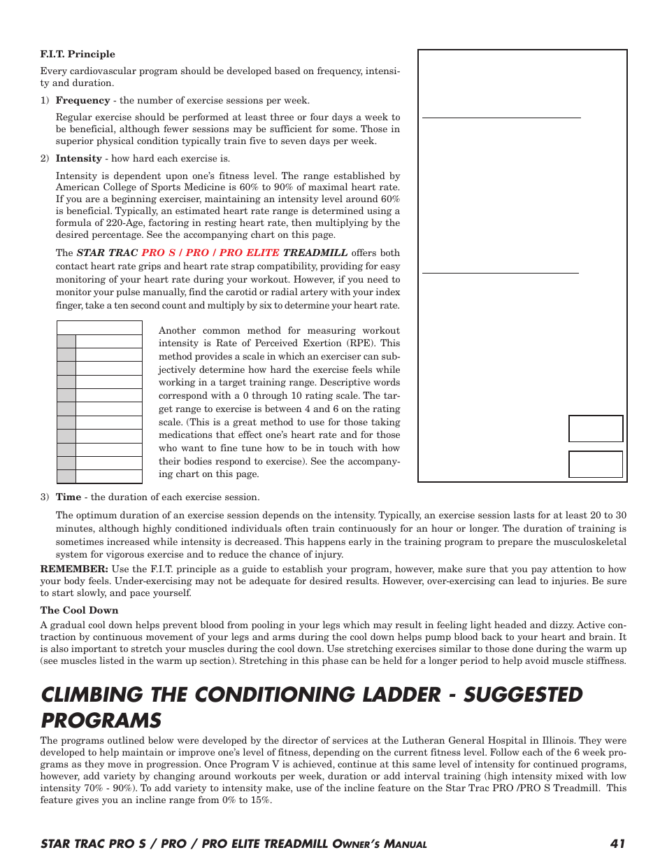 Determining your target heart rate range | Star Trac Pro S User Manual | Page 43 / 60