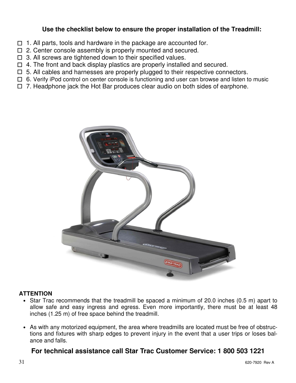 Star Trac 620-7920 User Manual | Page 30 / 52