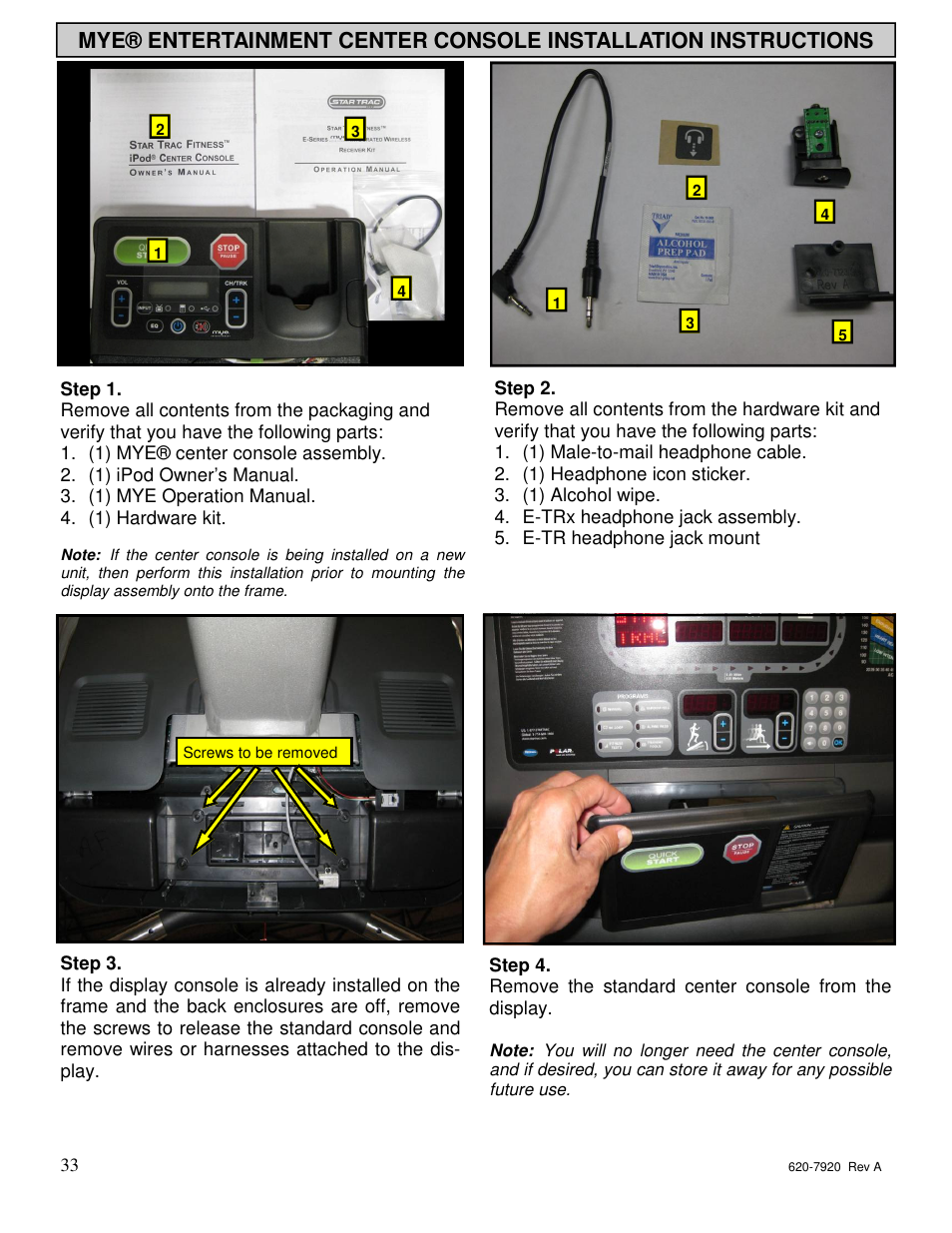 Star Trac 620-7920 User Manual | Page 32 / 52