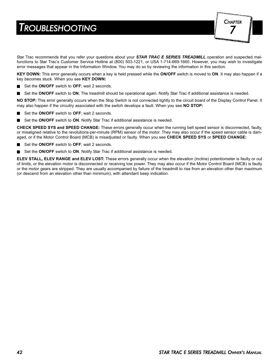 Roubleshooting | Star Trac 620-7920 User Manual | Page 52 / 52
