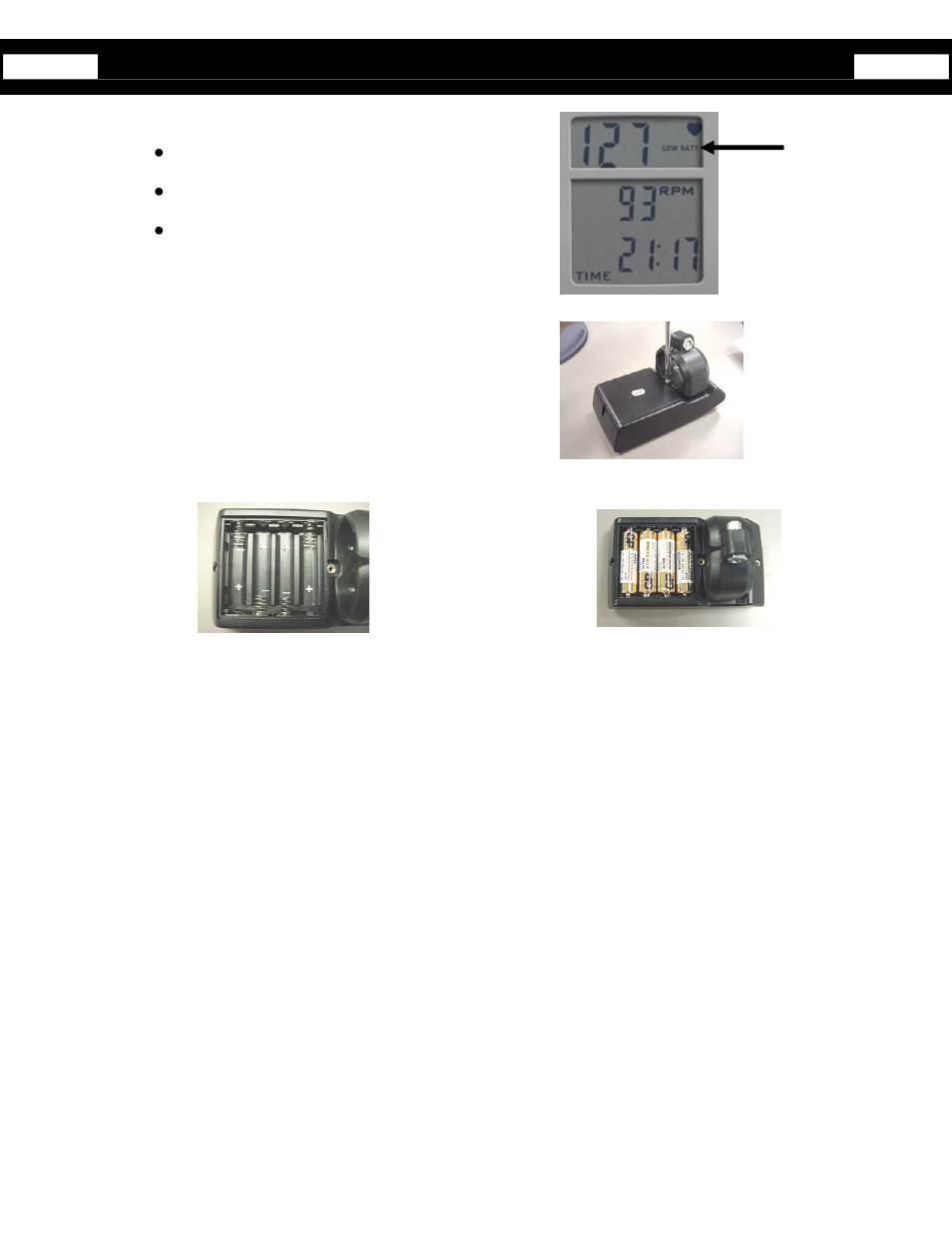 Installing or replacing the batteries | Star Trac Spinning Bike Computer User Manual | Page 17 / 36
