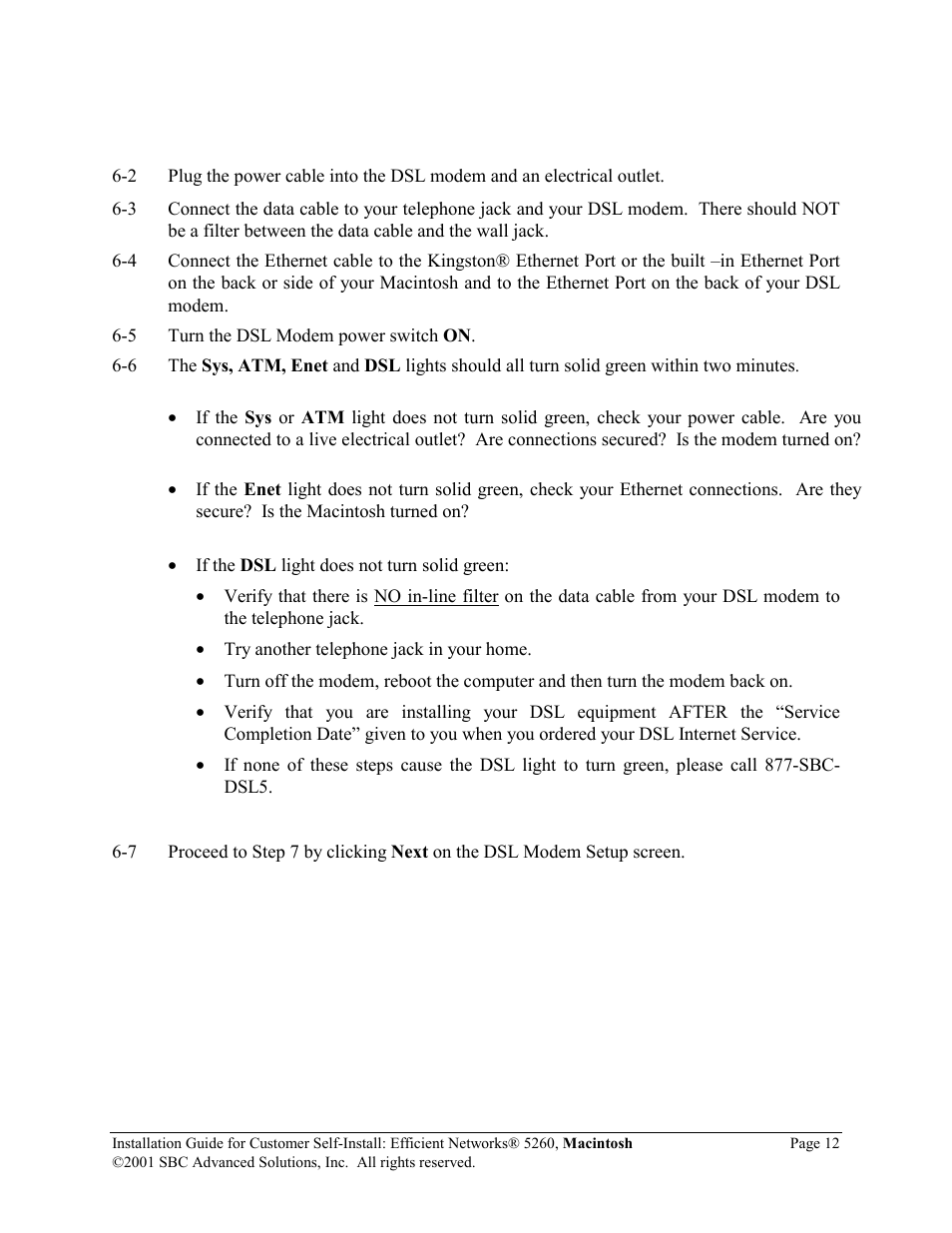 SBC comm Efficient Networks 5260 User Manual | Page 13 / 28