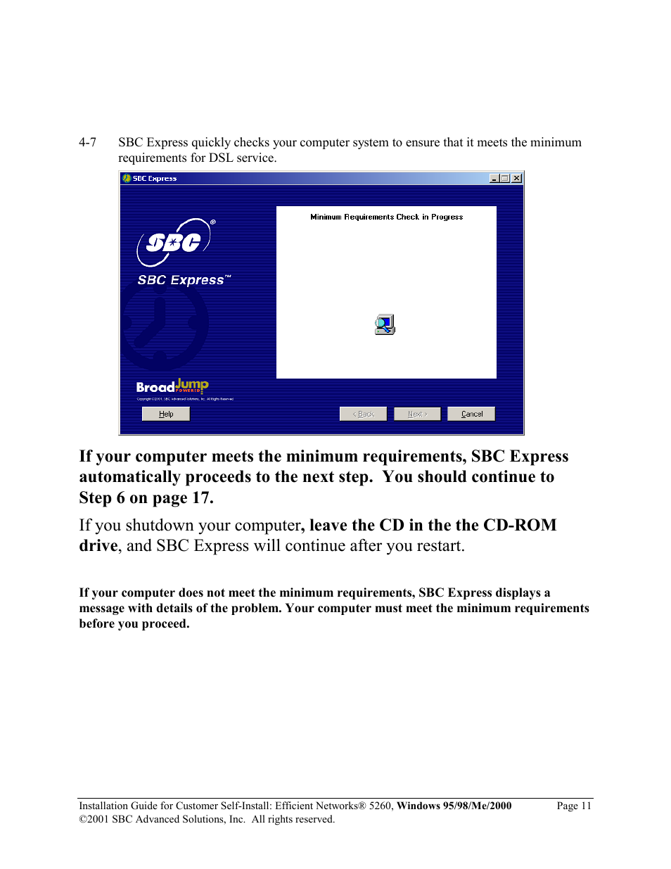 SBC comm Windows 95/98/Me/2000 52609x02 User Manual | Page 12 / 27