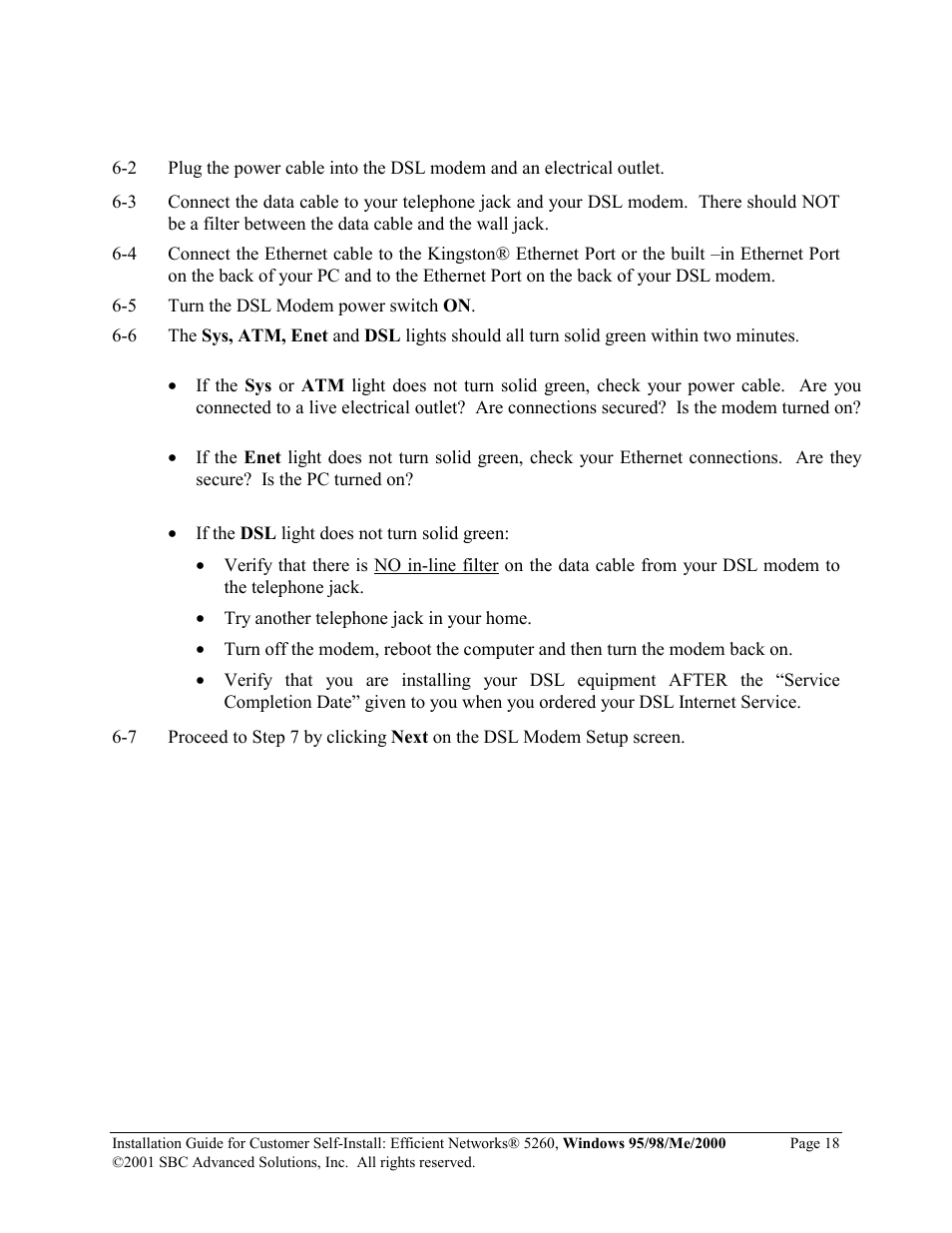 SBC comm Windows 95/98/Me/2000 52609x02 User Manual | Page 19 / 27